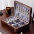 Шкатулка для украшений IKEA, деревянная, прямоугольная, коричневая, 24х16.5х6 см