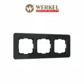 Рамка из стекла на 3 поста Werkel Elite W0032448, цвет черный