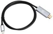 Кабель VCOM USB Type-C - DisplayPort (CU480MC), длина 1.8 м, черный/серый