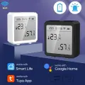 Tuya Smart WiFi Датчик температуры и влажности Гигрометр для помещений Термометр Приложение Пульт дистанционного управления с ЖК-экраном Датчик температуры и влажности / Переключаемый Совместимость с Alexa Home