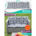 Матрас для садовой мебели, для загородной дачи, 50х125 см с завязками, влагостойкий, серый