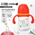 Бутылочка для кормления Крошка Я Baby time collection, широкое горло, от 6 мес, 240 мл, красная