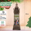 Фонарь новогодний светильник светодиодный интерьерный музыкальный с эффектом снегопада и подсветкой