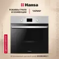Электрический духовой шкаф Hansa встраиваемый BOEI684621, 60 см, с грилем и конвекцией, 8 режимов нагрева, с таймером, быстрый предварительный нагрев, очистка паром