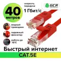 LAN кабель UTP cat.5e 1 Гбит/с RJ45 LAN CCA для интернета контакты 24K GOLD (GCR-LNC500) Красный 40.0м