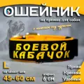 Ошейник для собак Buddy team на пряжке, с вышивкой боевой кабачок, ширина 6 см, с мягким подкладом для средних и крупных пород, размер L