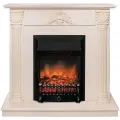 Электрокамин RealFlame Виола WT 612 айвори МДФ с очагом Fobos, звуковая имитация, пульт ДУ, обогрев