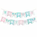 Гирлянда бумажная Волна веселья Флажки Happy Birthday голубой, Розовый 200 см