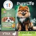 Сухой корм для собак мелких пород, Pro-Nutrition Flatazor Pure Life Adult Mini с уткой (8кг), беззерновой, гипоаллергенный, Франция