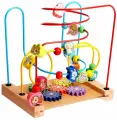 Логический центр с шестерёнками, развивающая игрушка серпантинка-лабиринт, деревянная головоломка на логику и мелкую моторику