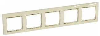 Рамка 5-местная LEGRAND Крем/золото 774155