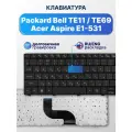 Клавиатура черная для Packard Bell EasyNote TE11BZ, TM82, TE11HC q5wtc, ENTE69BM, TE69KB (MS2384), TE69CX Z5WT1, Acer Aspire E1-531 q5wph