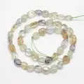 Бусины каменные, микс (аметист / пренит / цитрин / горный хрусталь), 4-12мм, неправильной формы, 48 шт, низка
