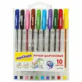 Набор шариковых ручек Юнландия Классная (0.35мм, 10 цветов, масляная основа) 10шт. (143535), 5 уп.