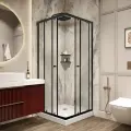 Душевой уголок PARLY ZFQ81B (80х80х193), поддон, профиль черный , стекло матовое