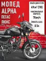 Мопед Alpha Пегас Рестайлинг / люкс с обтекателем фары (тюнинг) черный глянцевый