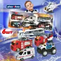 Спасательная операция; Игровой набор машинок инерционых служб спасения, 6 шт 1-