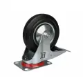 Колесо обрезиненное поворотное, с тормозом, г/п 200кг (200*50 мм)