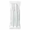 Набор №3 300 штук в коробке (вилка-нож-салфетка в индивидуальной упаковке)