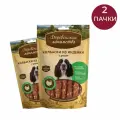 Лакомство для собак Деревенские лакомства, колбаски из индейки с рисом, 2 уп. по 85 гр.