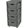 Комод BP-на колесах LUXE, 4 ящика, 300х385х690 мм (серый)