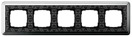Рамка на 5 постов Gira ClassiX Art, универсальный монтаж, цвет хром/черный