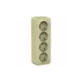 Systeme Electric Blanca наружная Бежевая Розетка 4-ая с/з со шторками, изолир. пластина 16А, 250В, BLNRA011417