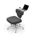 Кресло гибридной посадки FoxGear SHORTZ Fabric, размер 2 (с ноутбучным столиком), тёмно-серый