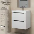 Тумба под раковину для ванной подвесная Uperwood Tanos 50 см, белая/графит