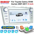 Магнитола для Toyota Camry V40 2006-2011 , с камерой заднего вида. IPS экран 8 дюймов, Wifi 2din с сенсорным экраном, usb и блютузом.