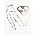 Фиксатор костровой, нержавеющая сталь, серебристый, с цепью, длина 1,2м