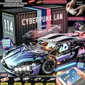 Конструктор совместимый с LEGO Техник Technic Lamborghini Sian FKP37 Cyberpunk/1314+ деталей динамическая версия с пультом 2.4Ghz мотором и подсветкой