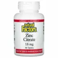 100% iHerb - Цинк цитрат, Natural Factors, 15 мг, 90 таблеток
