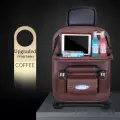 Органайзер на спинку сиденья автомобиля, сумка из искусственной кожи для подушек, органайзер для хранения в автомобиле, складной столик, дорожная сумка для хранения, автомобильные аксессуары, Coffee with table