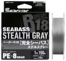 Плетеный шнур SEAGUAR R18 SEABASS Stealth Gray PE Х8 150m #1 (19lb/8.62кг/0.165mm)