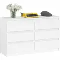 Широкий комод шесть ящиков Мори МК1200.6 цвет белый, ШхГхВ 120,4х41х73 см