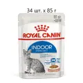 Влажный корм для стерилизованных кошек Royal Canin Indoor Sterilised, для живущих в помещении, 34 шт. х 85 г (кусочки в соусе)