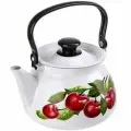 Чайник 3,0л Вишневый сад (белая) эмаль