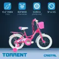 Детский велосипед TORRENT Cristal (1 скорость, добавочные колеса, рама сталь, колеса 16, корзина)