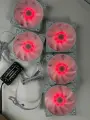 Вентиляторы белые RGB для корпуса 120мм подсветкой , набор 5 кулеров+крепеж+контроллер с пультом
