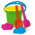 Песочный набор № 153 (ведро 0,8 л , сито, совок 19 см, грабли 19см, 2 формочки)