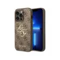 Guess для iPhone 14 Pro Max чехол PU 4G Big metal logo Hard Brown