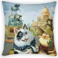 Подушка Декоративная Гобеленовая 45х45 Путешествие в Санкт-Петербург