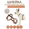 Шлейка прогулочная анатомическая для мелких пород собак и кошек, CORADOG Quick click, размер XXS, цвет терракотовый, коричневый