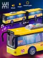 Автобус школьный WiMi, большой инерционный с открывающимися дверьми и гармошкой, светящийся городской