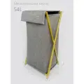 Корзина для белья Molinardi Creativo Kagliari, складная, с крышкой, серая на золотом