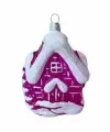 Игрушка на елку Домик с елкой 10.5см розовый