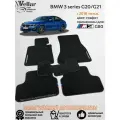 Ворсовые коврики в салон автомобиля BMW 3 серии G20 / G21 2018- 2025 применимы для M3 g80 БМВ 3 Серии коврики автомобильные в кожаной окантовке