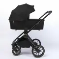 Коляска детская Peppy Monaco 2 в 1 Black (черный) с регулировкой высоты люльки/прогулочного блока