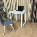 Стол Лофт Белый 70*60 см. Белые ножки. Столешница 22 мм.
